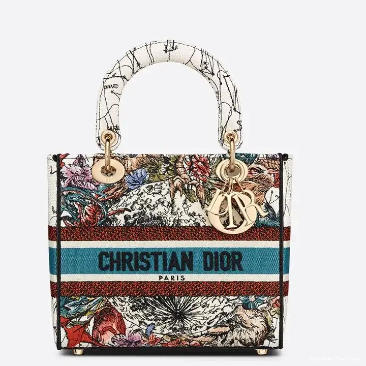 Cheap Bag Lady Motif Constellation Canvas White D-lite Medium 0619 Luxury